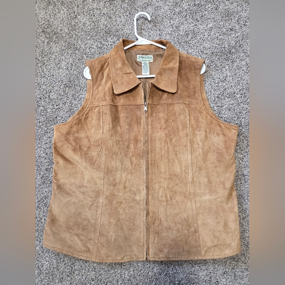St. John's Bay Vintage Washable Tan Suede Vest